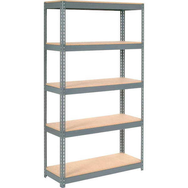 Extra Heavy Duty Shelving 48W x 18D x 60H With 5 Shelves, Wood Deck, Gry